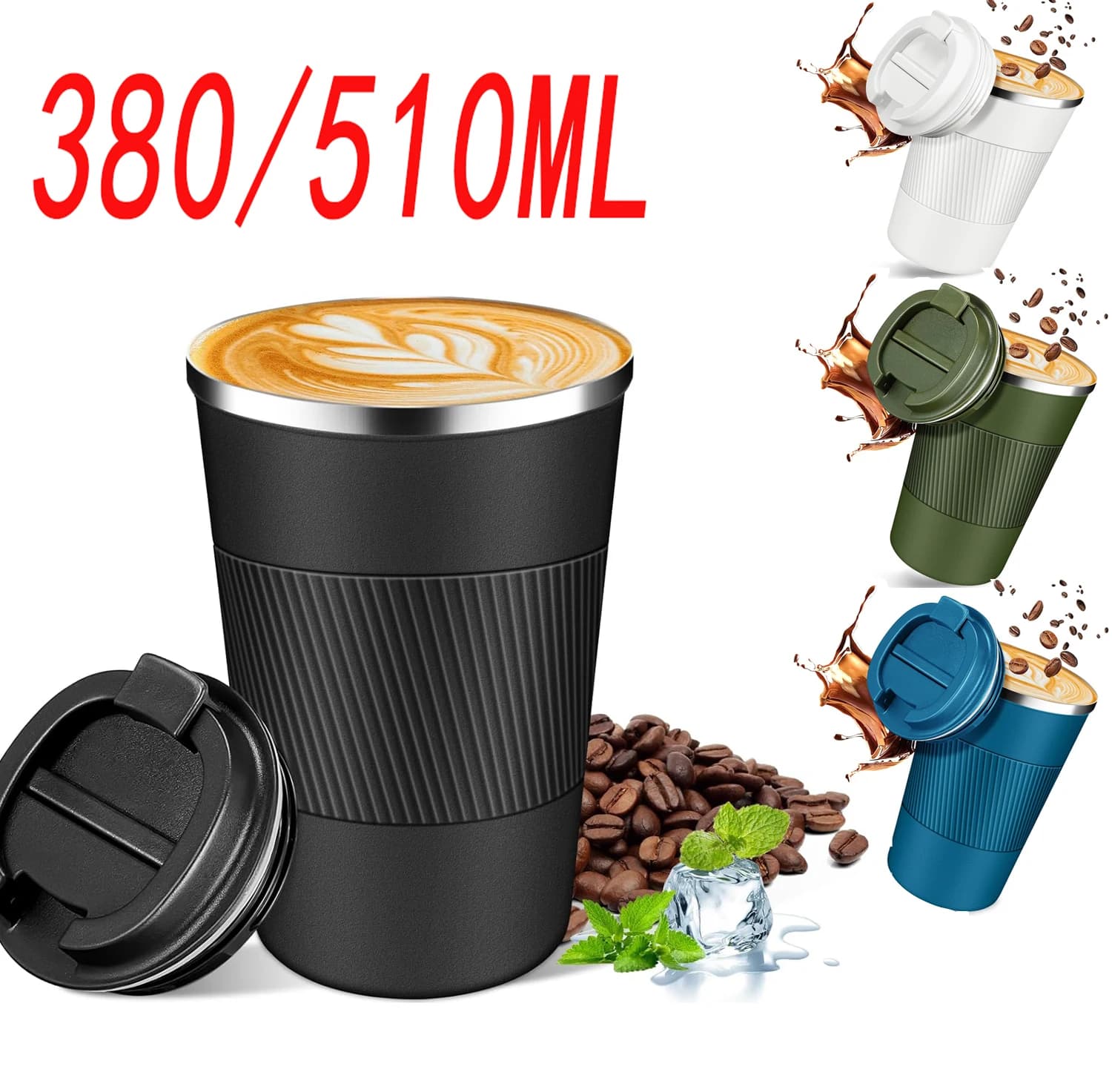 Stainless Steel Coffee Cup Thermal Mug Travel Leak Proof Thermal Bottle Tea Coffee Mug Reusable Hot Cold Drinks Insulated JJ3067