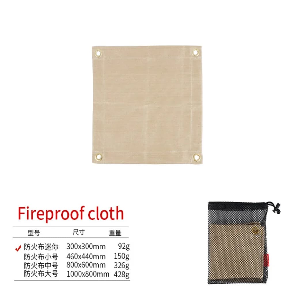 Fiberglass Fireproof Cloth Mat, High Heat Resistant 550°C Fire Blanket for Camping, BBQ, Fire Pit, 3 Sizes Available.