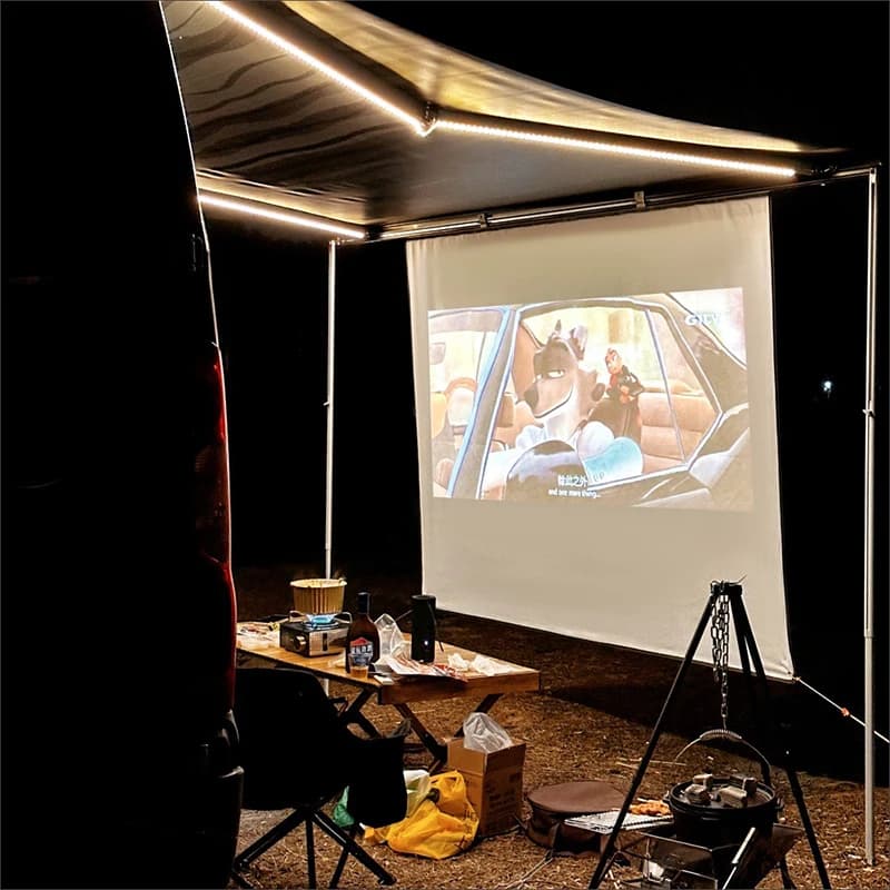 Kit Schermo per Proiettore RV con Canale a C e Bordo per Tenda da Sole, Nuovo di Zecca, per Fiamma Dometic, Camper, Roulotte, Accessori RV