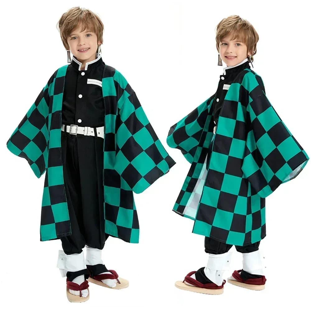 2025halloweenKamado Tanjirou Cosplay Fantasy Jongens Dresses Anime Demone Kostuum Slayer Vermomming Mantel Kinderen