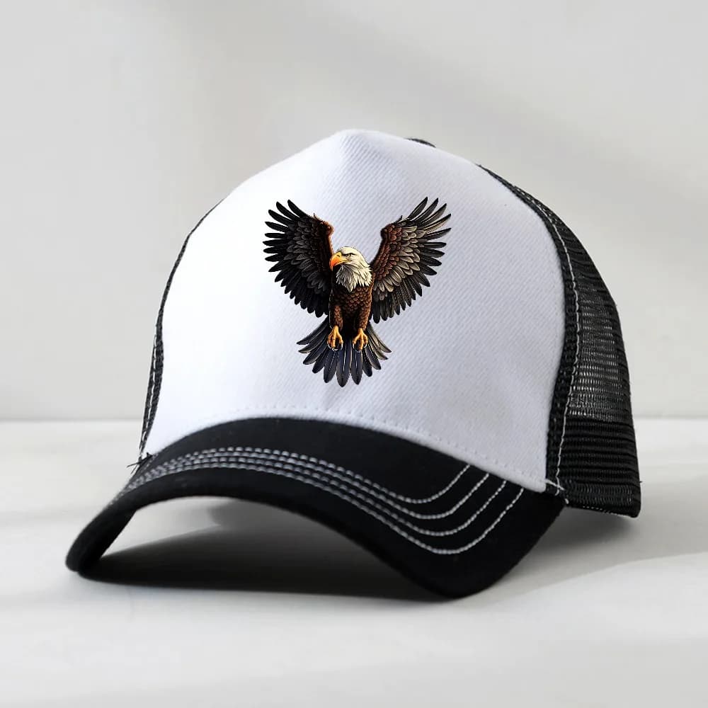 Cappellino da baseball con stampa Flying Eagle, rete regolabile e traspirante per uomo e donna, adatto per escursionismo, pesca ed esplorazione in vacanza