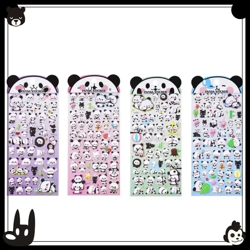 Adesivi panda 3D, materiali fai da te per l'artigianato dei bambini, note post-it, cancelleria, adesivi decorativi, regali per bambini