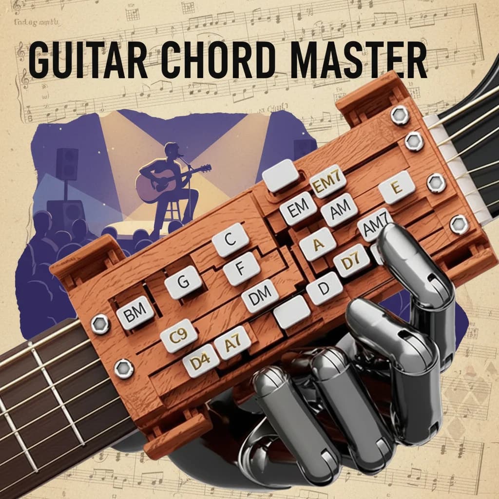 Portable Pocket Guitar Chord Presser Practice Tool Chord Helper for Beginners Acoustic Guitar Chord Trainer