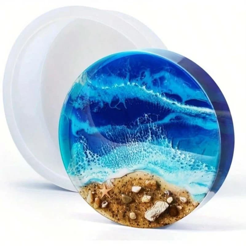 Stampo circolare in silicone per colata grande fai-da-te Stampo circolare profondo in resina epossidica artigianale per la decorazione del desktop della parete di casa Protezione dei fiori