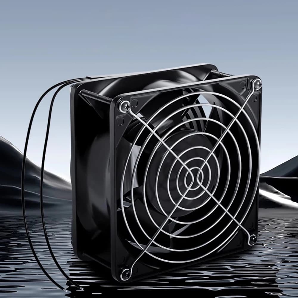 Ventola riscaldatore industriale PTC in metallo con termostato - Ventilatore riscaldante da 70 W 220 V per asciugatura, deumidificazione, isolamento (82-95 CFM)
