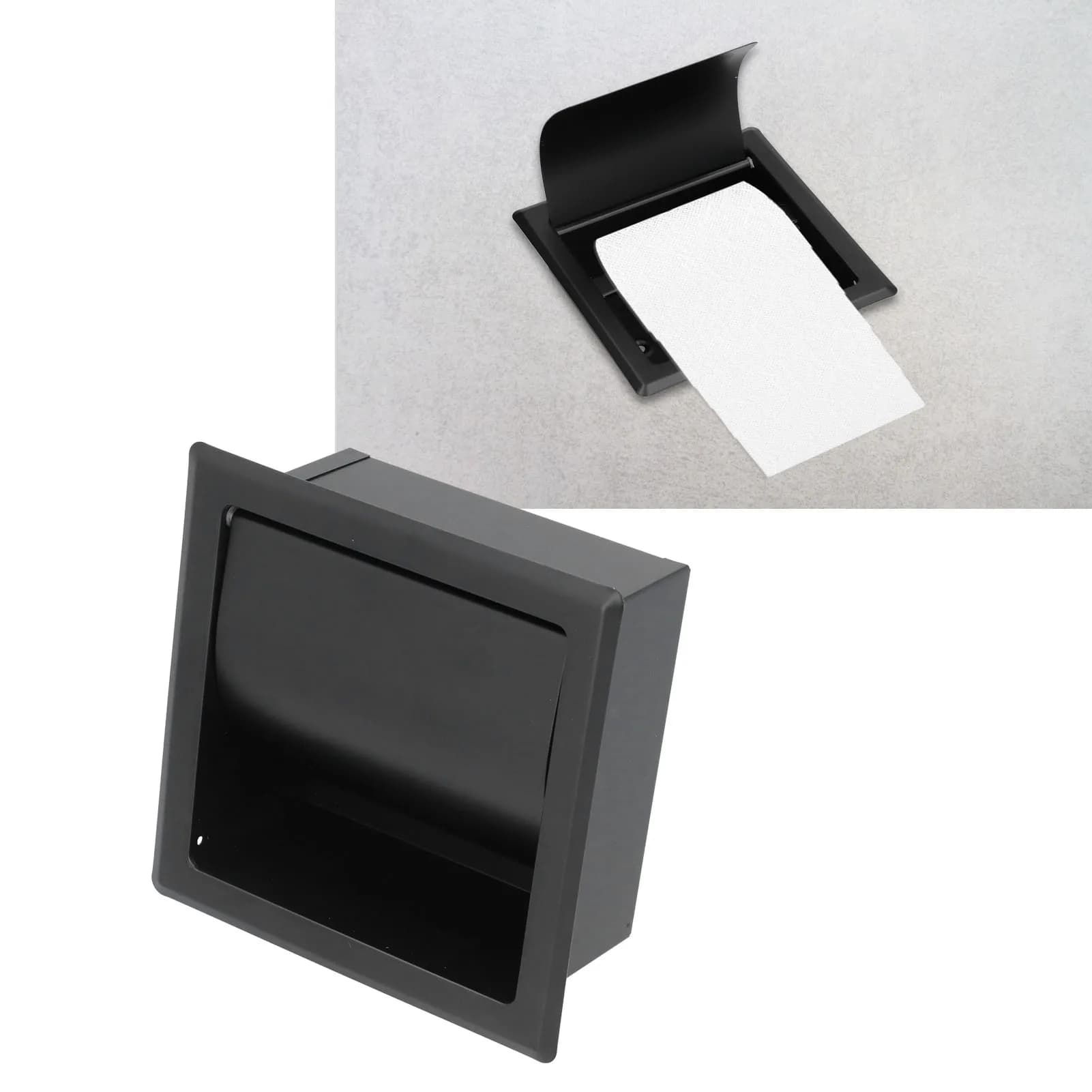 Mensola porta carta igienica incorporata nera Porta carta in rotolo in acciaio inossidabile 304 Accessori per hotel da bagno per la casa