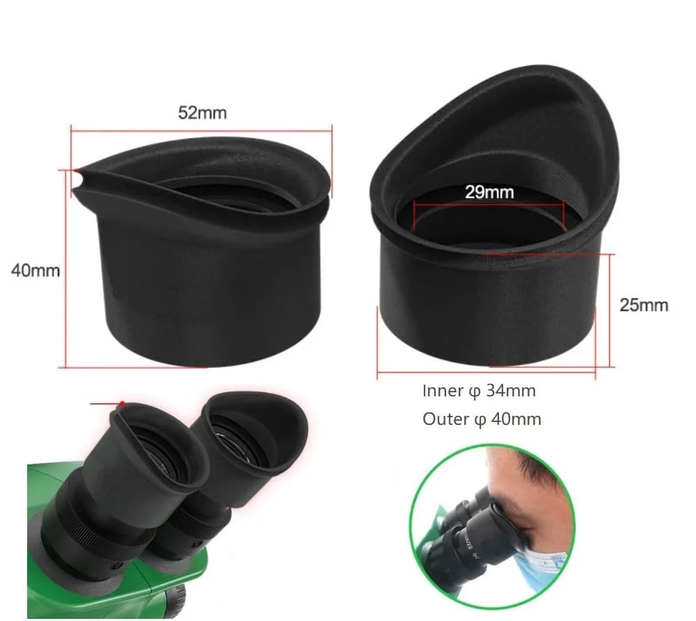 2PC 32-38mm binocolo microscopio telescopio 3D gomma morbida oculare copertura tazza cappuccio ombretto elastico protezione per gli occhi scudo per laboratorio