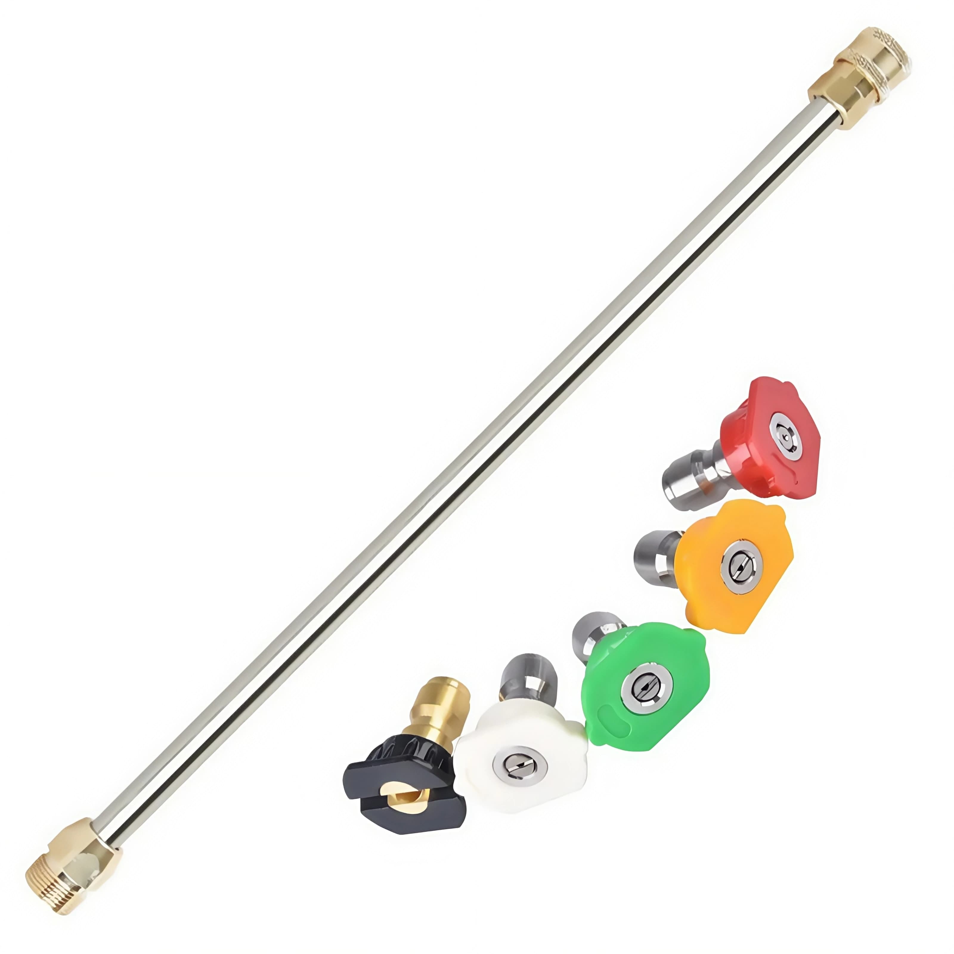 5000PSI High Pressure Washer Gun Extension Rod - 17Inch Stainless Steel with M22 Thread & 1/4" Quick Connect