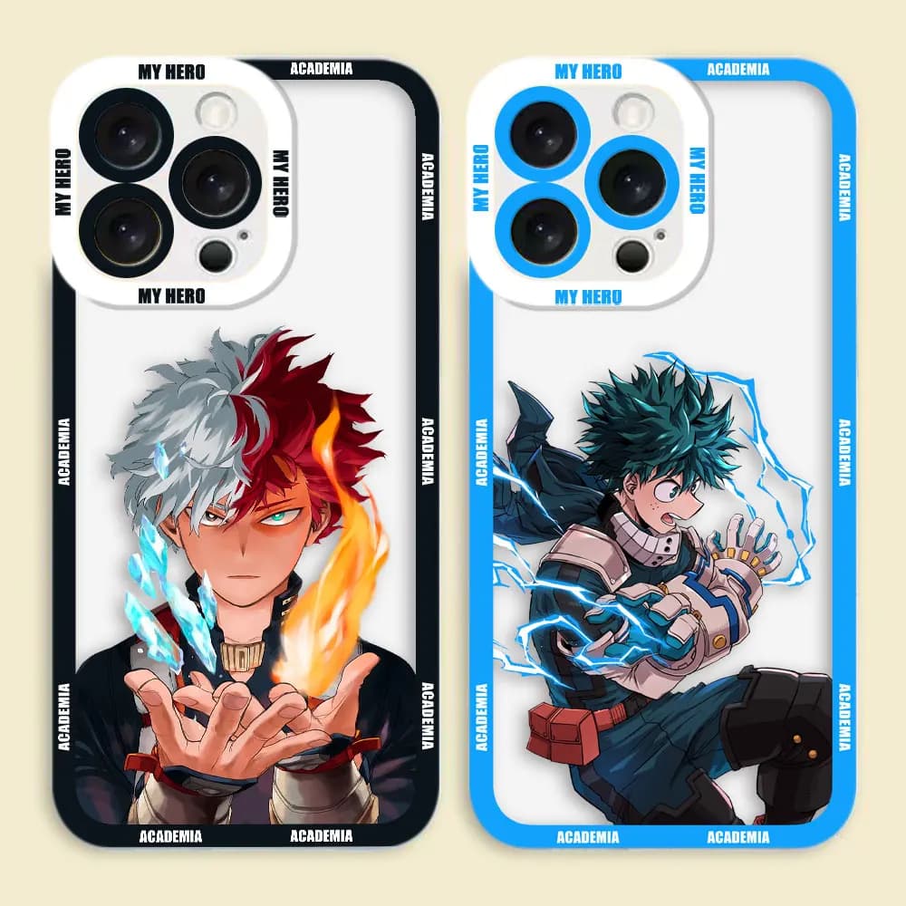 Clear Phone Case For iPhone 17 AIR 17E SE4 16E 16 15 14 12 13 11 PRO 8 7 PLUS MAX TPU Case Cover Midoriya Izuku My Hero Academia