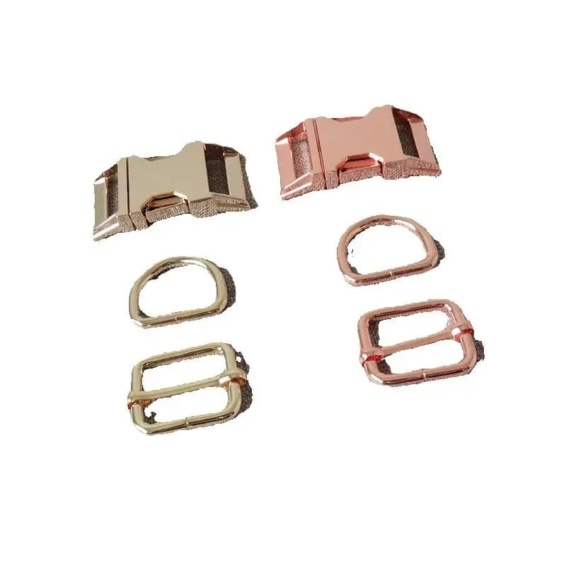 10 set 25mm metallo Hardware D anello di regolazione cinghie della cintura cursore fibbia di rilascio chiusura a scatto per paracord collare di cane accessori fai da te