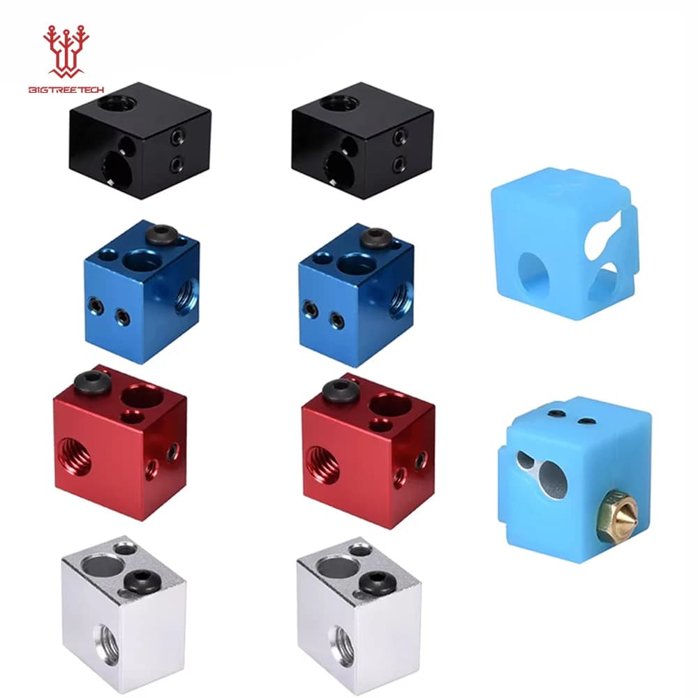 V5 Heat Block Silicone Sock Aluminium Silver Blue Black Red 3D Printer Parts For V5 J-Head 3D Printer Extruder Hotend