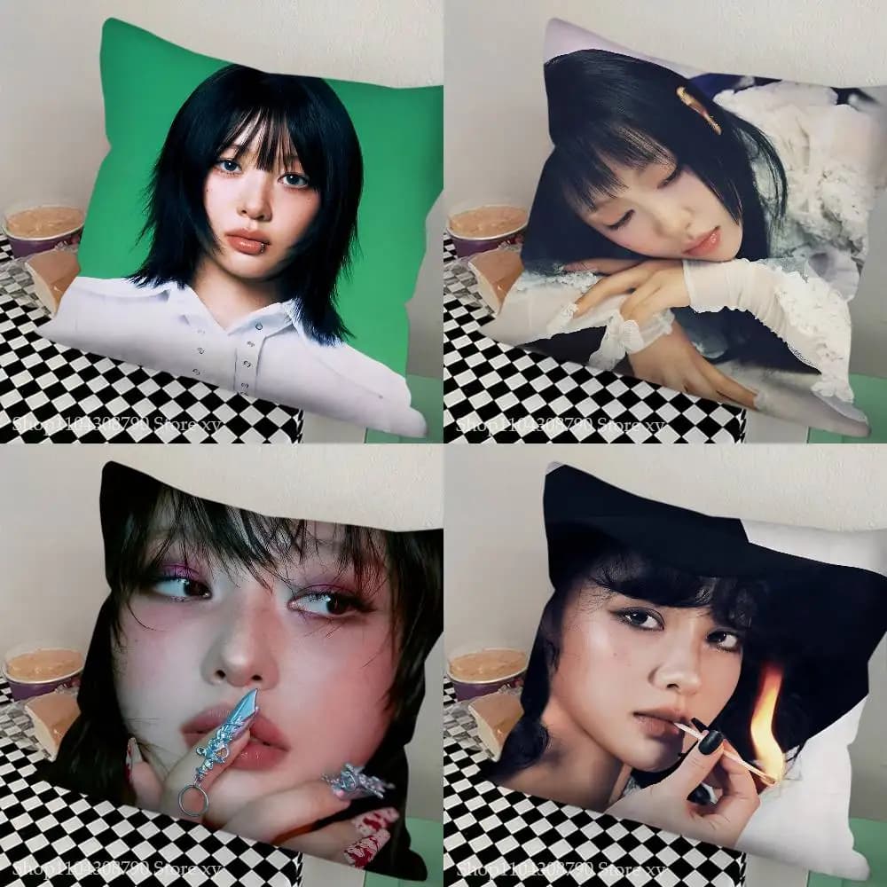 Kpop Singer YVES Pillow Case Fashion Square Pillowcase Bedroom Sofa Room Ins Decoration Leisure Cushion Cover