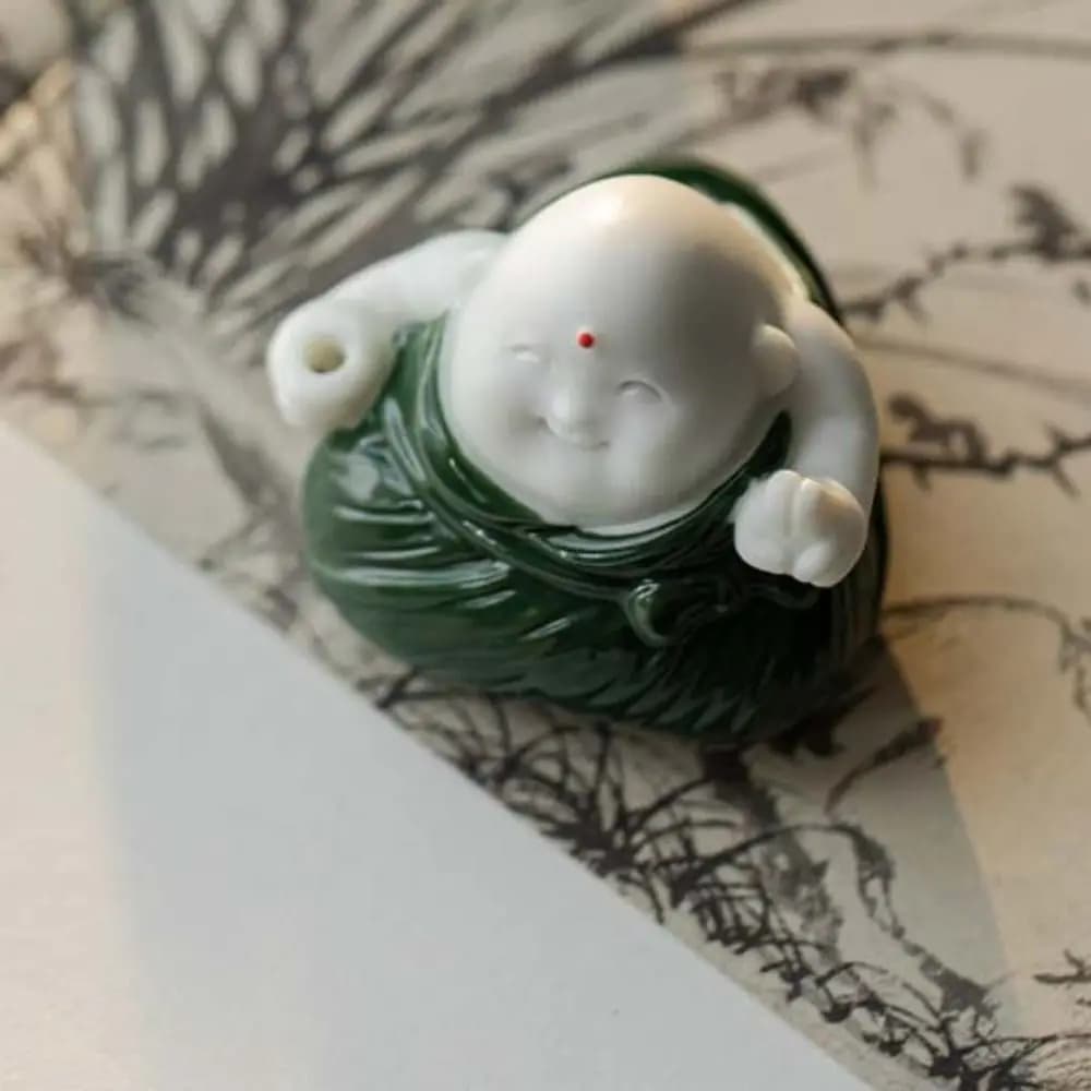 Portaincenso in Ceramica/Resina a Forma di Zongzi, Bruciatore Tradizionale per Bastoncini d'Incenso, Robusto Ornamento Aromaterapico in Stile Zen per Camera da Letto