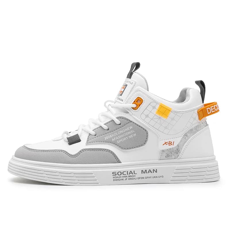 Scarpe da skateboard Hithtop autunno inverno da uomo sociali Studenti maschi Sport Corsa Camminata Sneakers casual Stivali in pelle di cotone