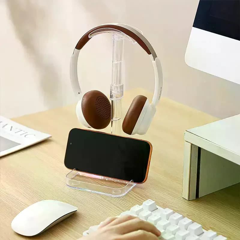 Supporto per cuffie con base Supporto universale per cuffie Gancio Porta cuffie trasparente Supporto staccabile multifunzione