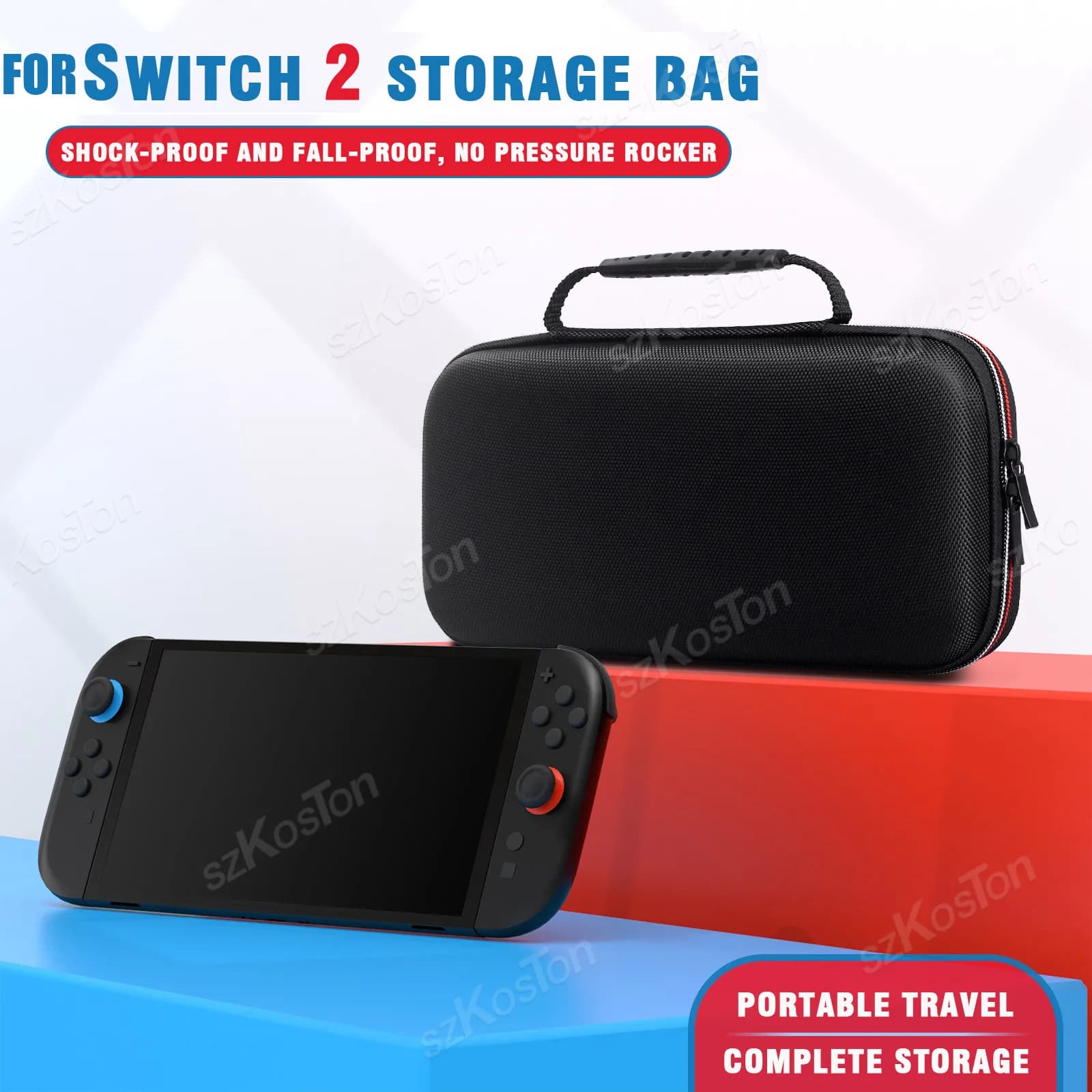 Custodia da trasporto in EVA per console di gioco portatile Switch 2 Guscio rigido protettivo portatile con tasca in rete per accessori Switch2