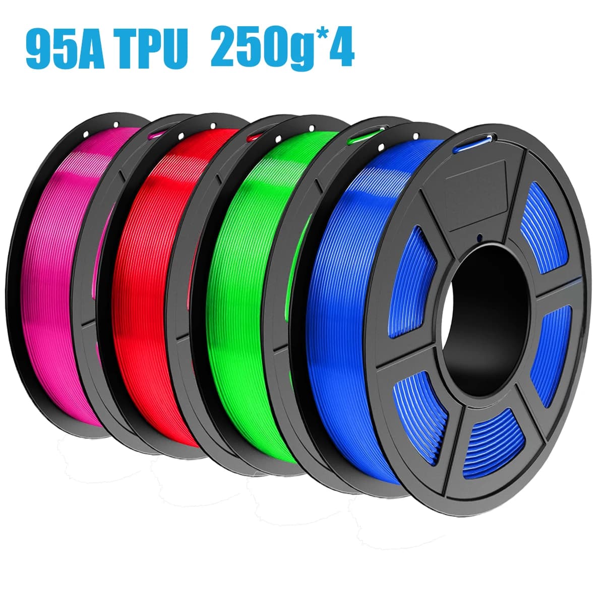 Filament TPU transparent, 1,75 mm +/-0,03 mm, flexible filament for 3D printing in TPU 95A, 250 g coil (0,55 pounds), suitable for most FDM printers