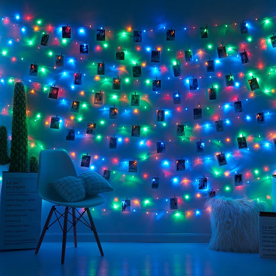 Luci della stringa del LED 2M/5M/10M Clip per foto Lucine Luci esterne USB Operate Ghirlanda Decorazione dell'albero di Natale Decorazioni di nozze