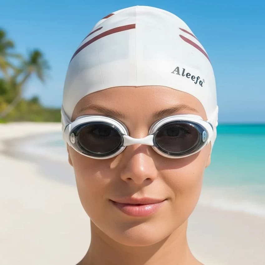 Swimwear for transparent myopia with anti-fog spray for boys and girls slicing band