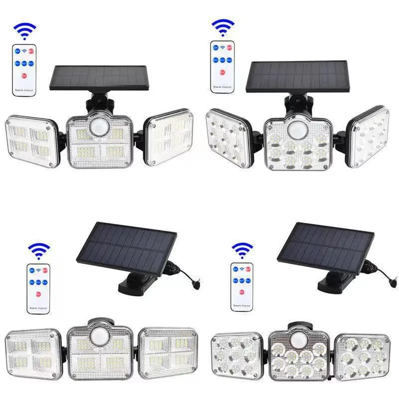 Nuova Lampada Solare da Parete a 3 Teste LED 2024 - Design Separato con Sensore di Movimento, Luce da Giardino Resistente alle Intemperie