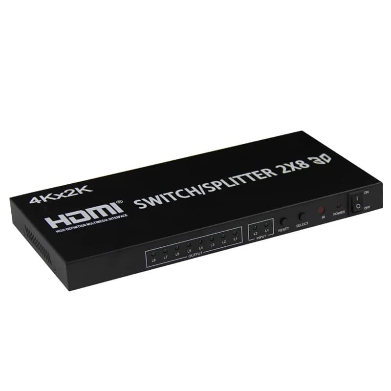 4K 3D HDMI Switch Box Selector 2x8 2 in 8 Out HDMI Splitter 1 To 8 Monitor Display for PS4 PS5 Xbox DVD PC To TV Projector