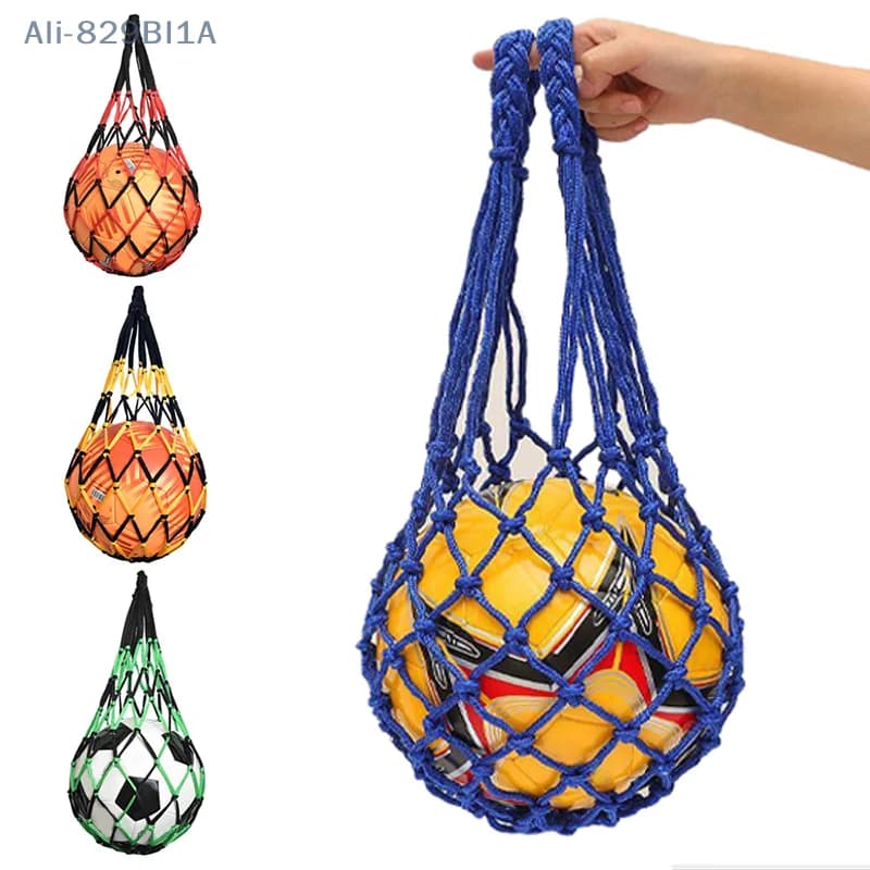 Borsa per rete da calcio Borsa portaoggetti in nylon audace Palla singola per trasporto attrezzatura portatile Borsa per pallavolo per calcio, basket, sport all'aria aperta