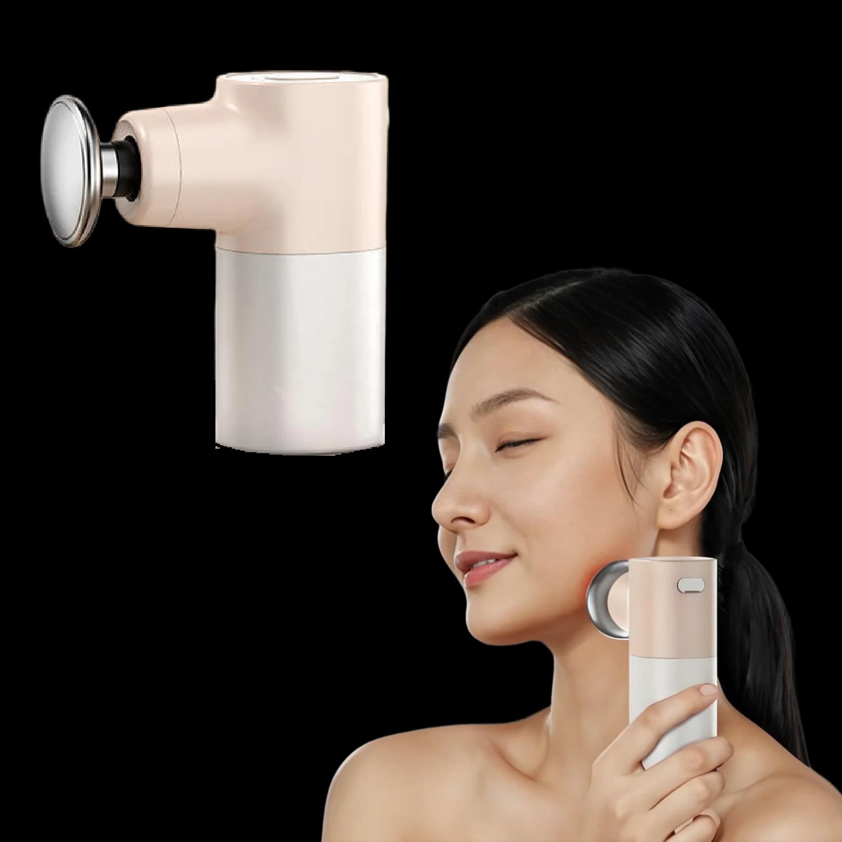 New Hot Compress Fascia Gun Mini Muscle Relaxer Portable Smart Massage Gun 5 Massage Head Music Function