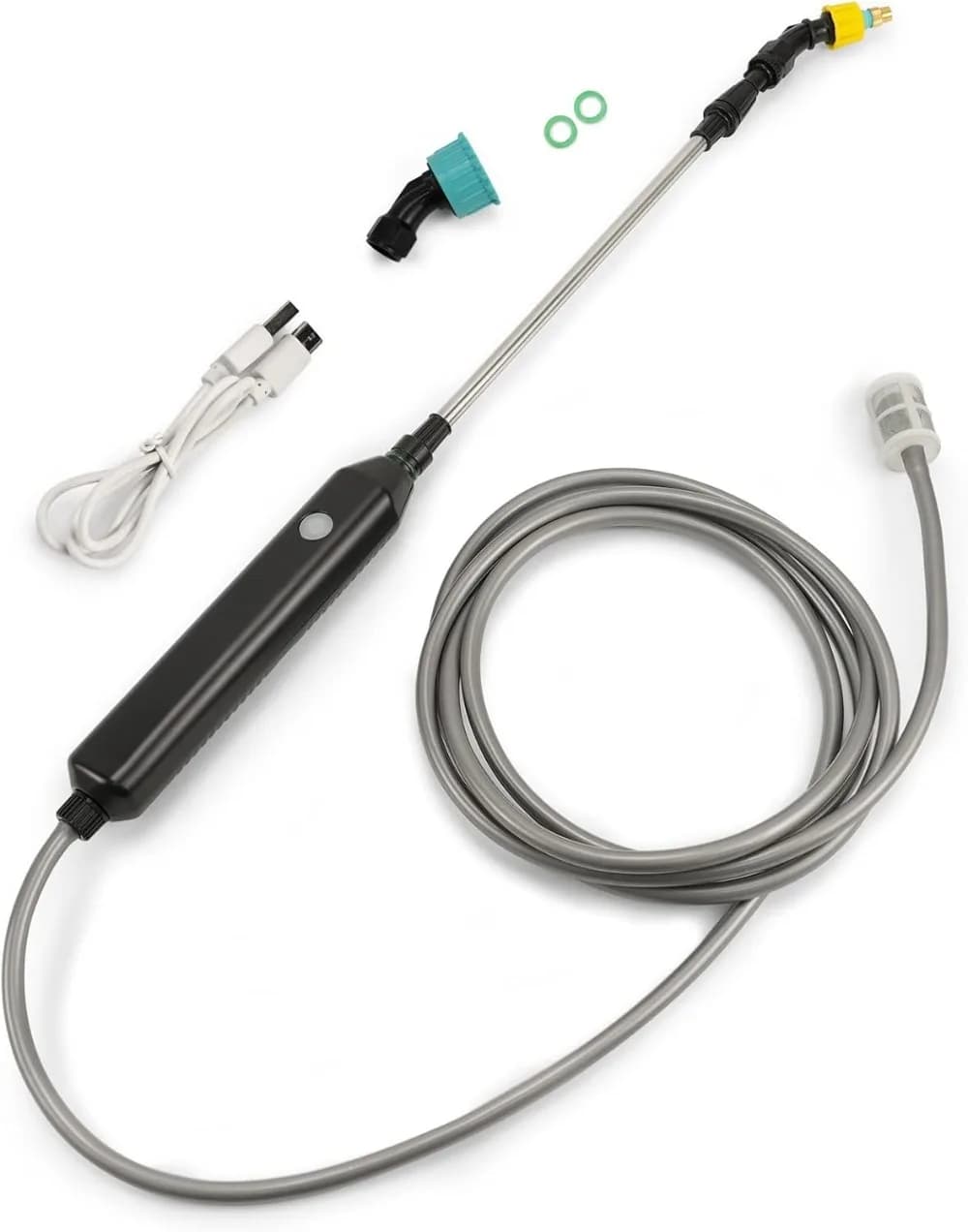 5 V Rechargeable Garden Electric Sprayer, 2400 mAh Battery Powered and Portable with 2 Nozzles, 5 m tube for meadows, weeds and plants