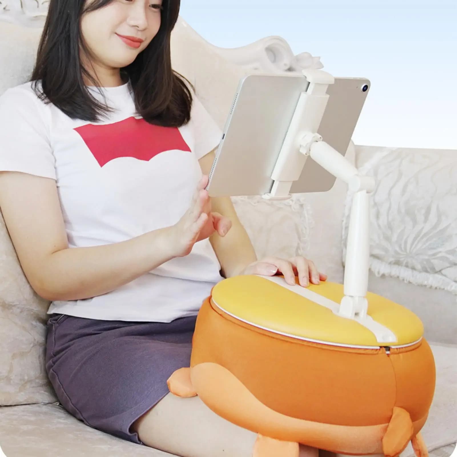 Supporto per cuscino per tablet Supporto per cuscino per telefono per tablet Cuscino di supporto lombare per camera da letto Divano Lavoro Viaggi Donne Uomini Bambini Lettura