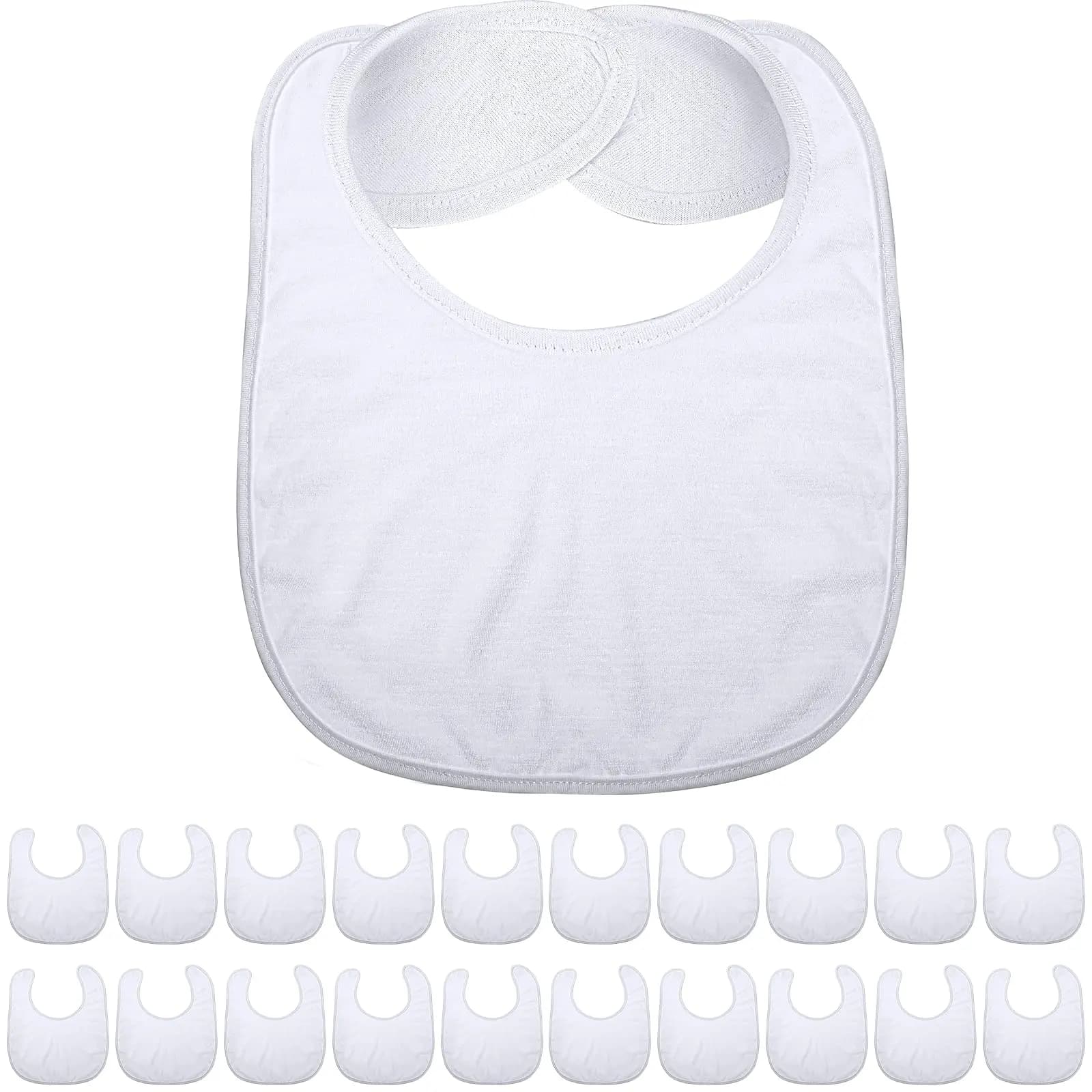 Bavaglini bianchi a sublimazione da 5 pezzi Bavaglini in tessuto riutilizzabili lavabili a trasferimento di calore per fai da te creativi per bambini