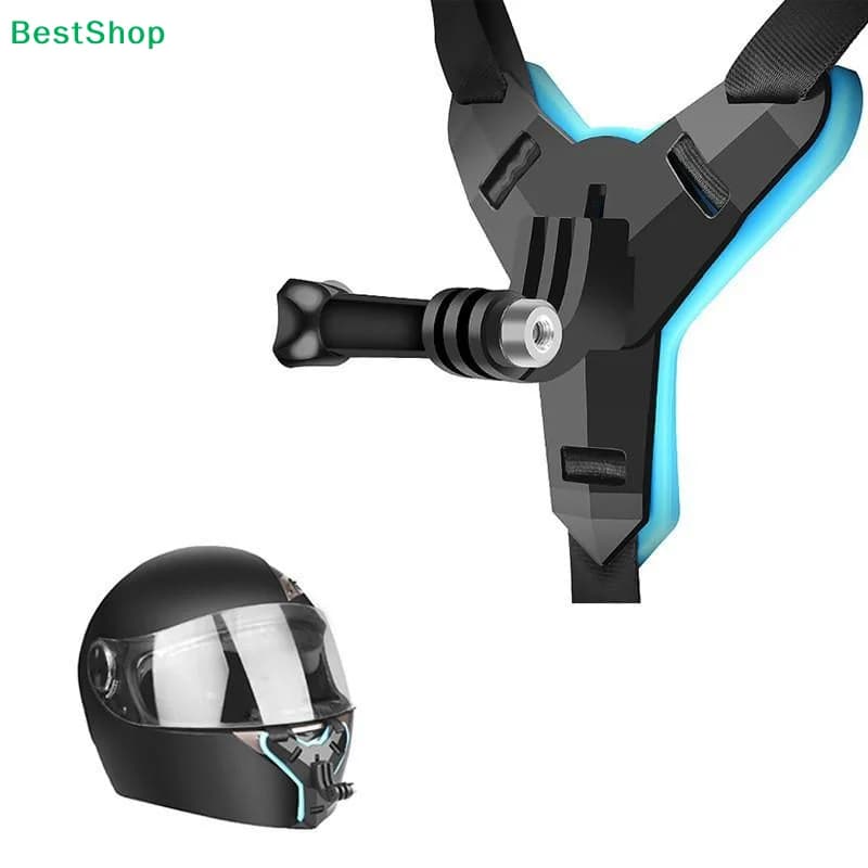 Support for phone to be mounted on the motorcycle helmet strap, fixing clip on chinboard, for action cam accessories and sports cameras