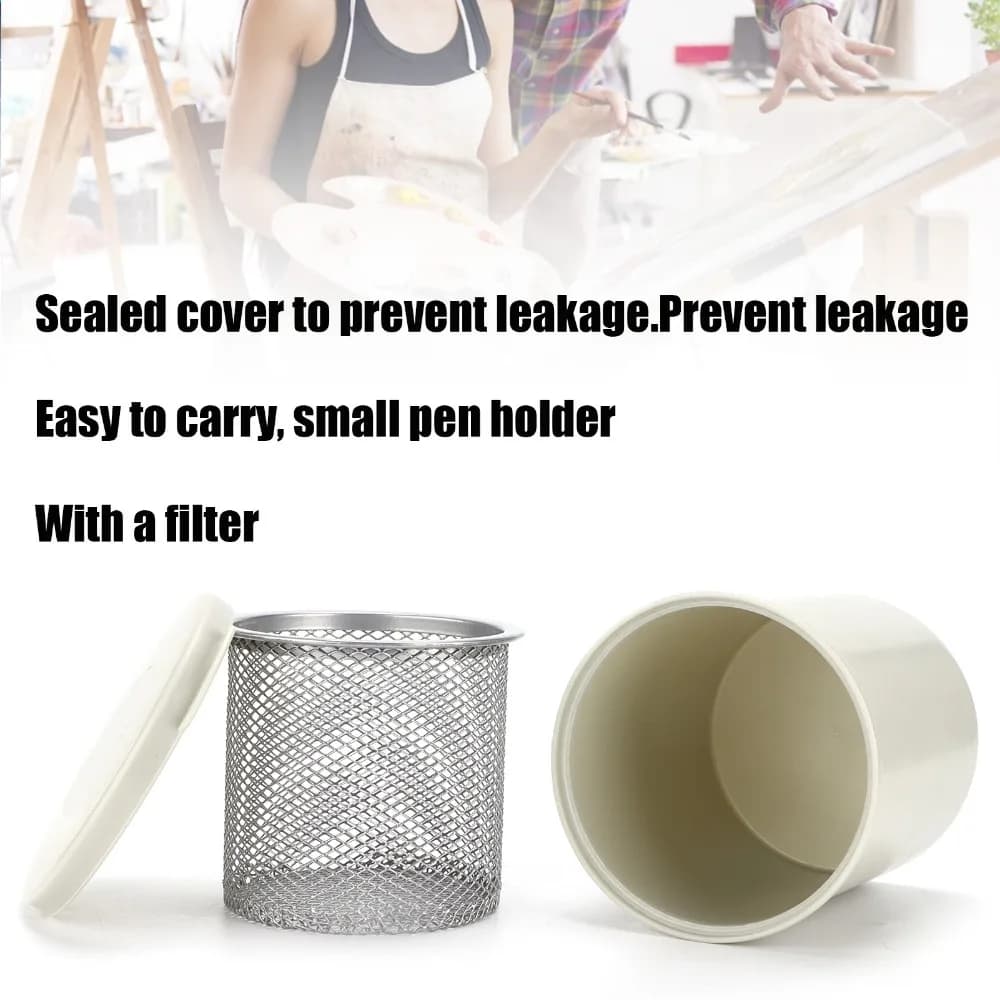 3PCS Filter built-in Plastic Brush Washer Portable capacity Easy cleaning Art Cleaning Bucket Reusable performance
