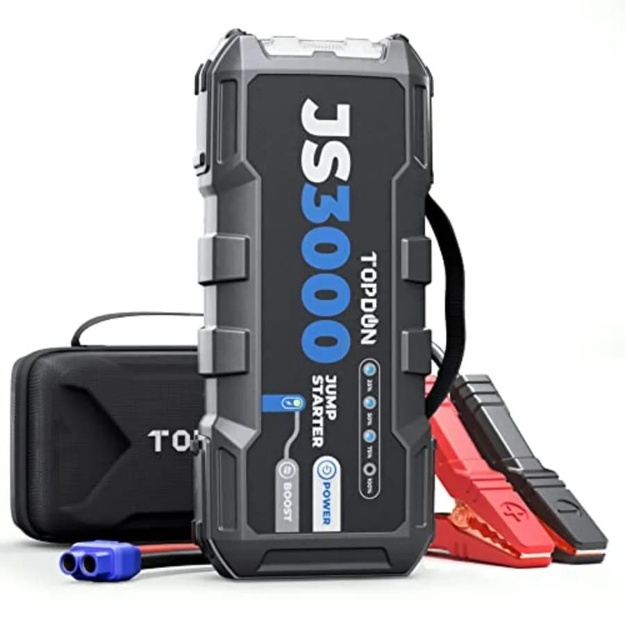 JS3000 Avviatore di Emergenza 12V 3000A per Motori Benzina fino a 9L/Diesel fino a 7L, Caricabatterie Portatile per Auto con Maniglia