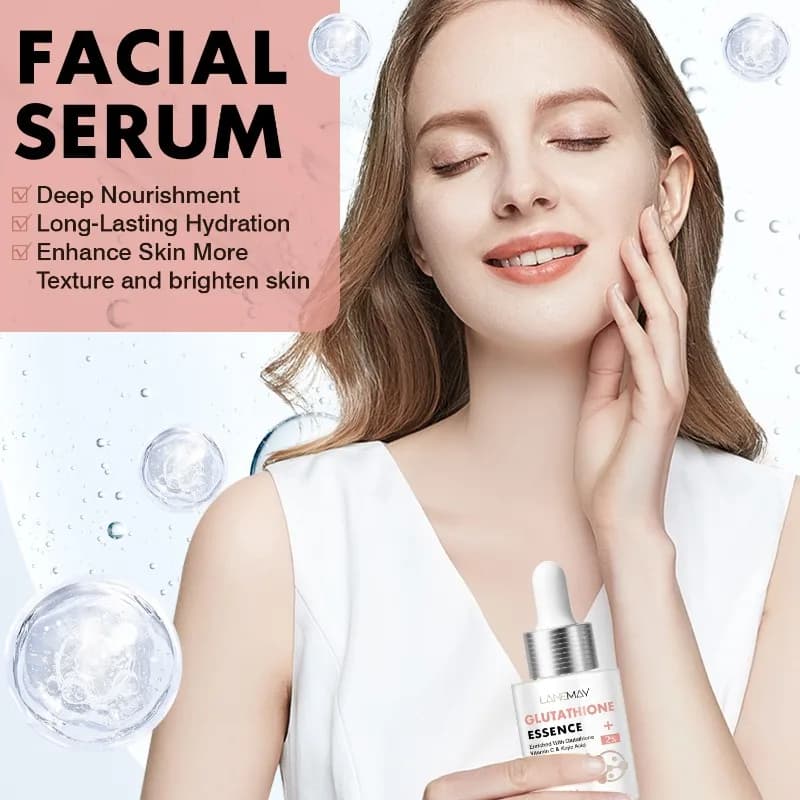 Revitalizing serum for skin enriched with glutathione, vitamin C and cogico acid - Moisturizing and clearing face serum