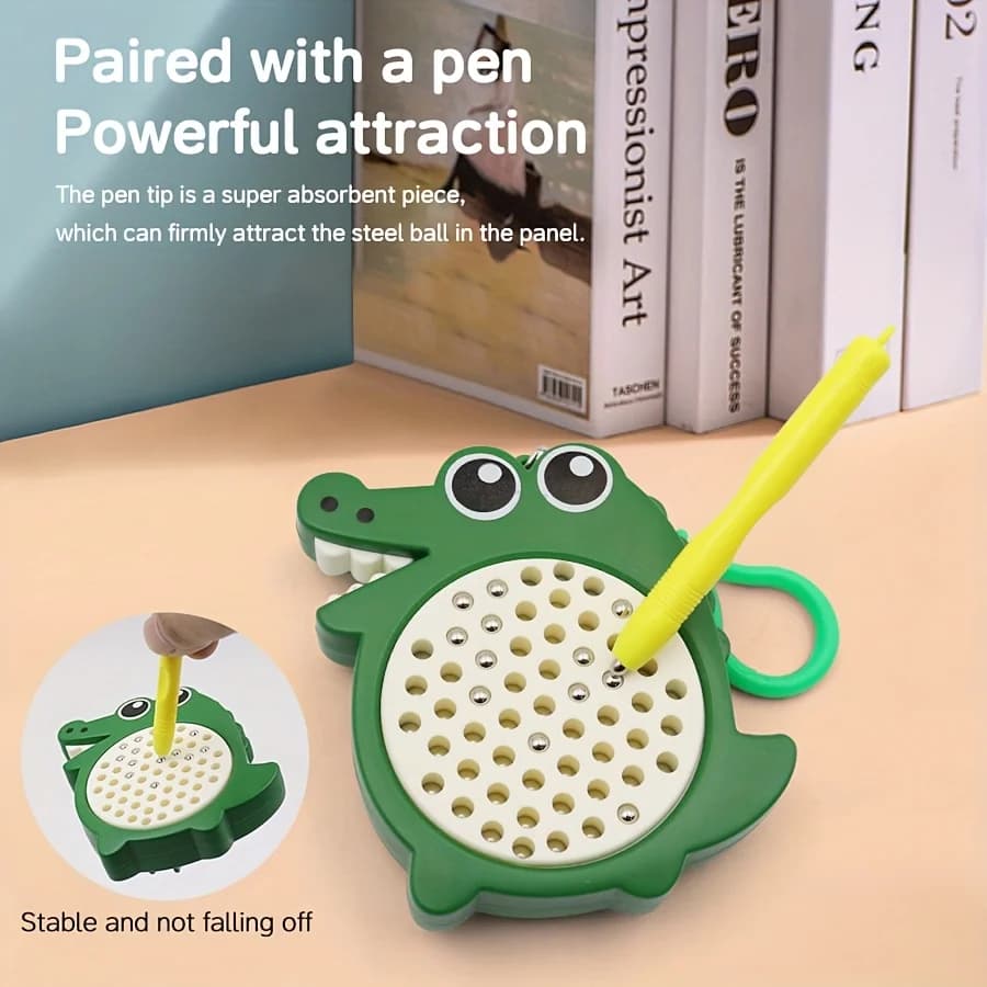 Tavolo da disegno con sfera magnetica Blocco per schizzi con tablet magnetico per bambini con stilo magnetico Giocattolo magnetico per attività di viaggio per l'educazione Montessori