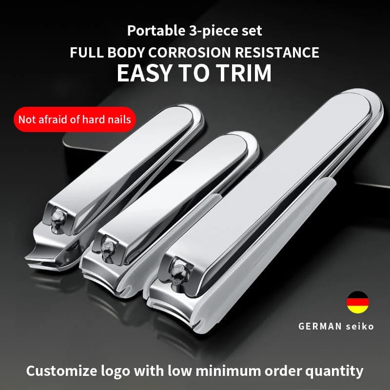 Nail Clipper Anti-Splash With Tray Manicure Set Shape Bevel Stainless Steel Professional Nail Cutter Tools For Personal