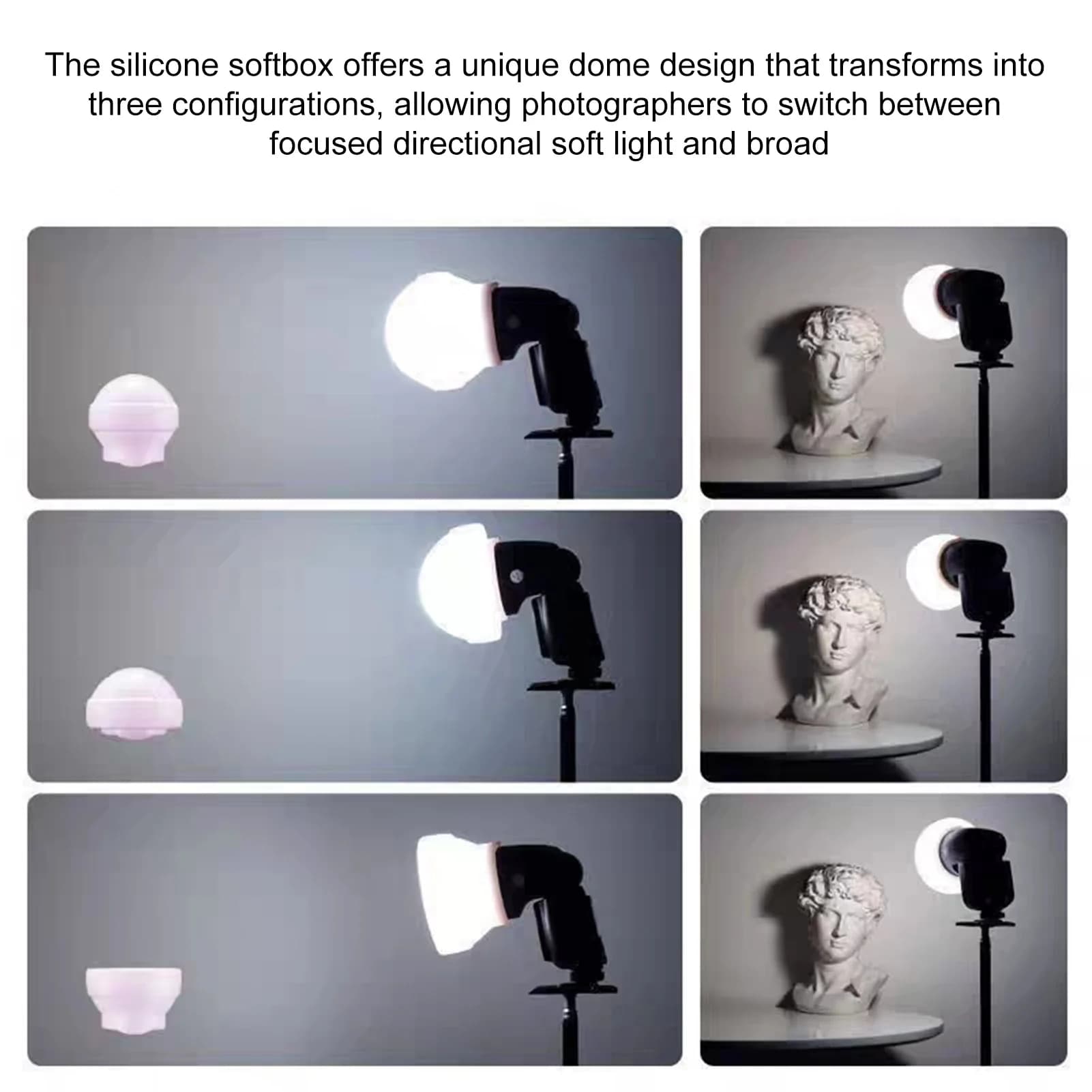 AK-R22 Diffusore a Cupola Pieghevole per Flash, Compatibile con Serie Godox V1/AD100Pro, Diffusore a Cupola Pieghevole per Flash a Testa Rotonda
