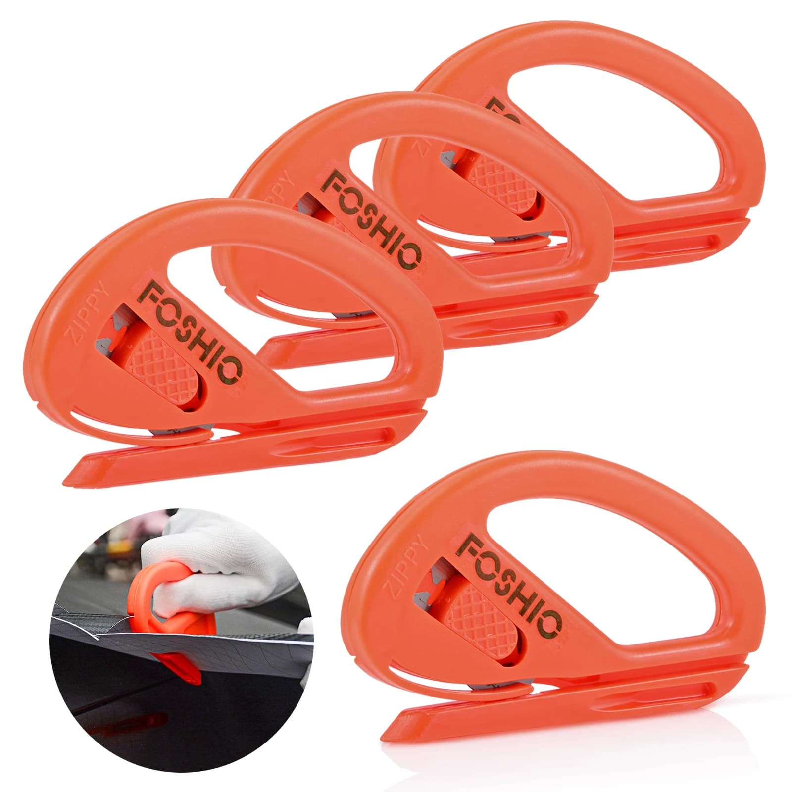 FOSHIO 4 pz/pacco Window Tint Car Sticker Snitty Knife decalcomanie Paper Vinyl Wrap Opening Cutter Glass Protection Film Trimmer Tool