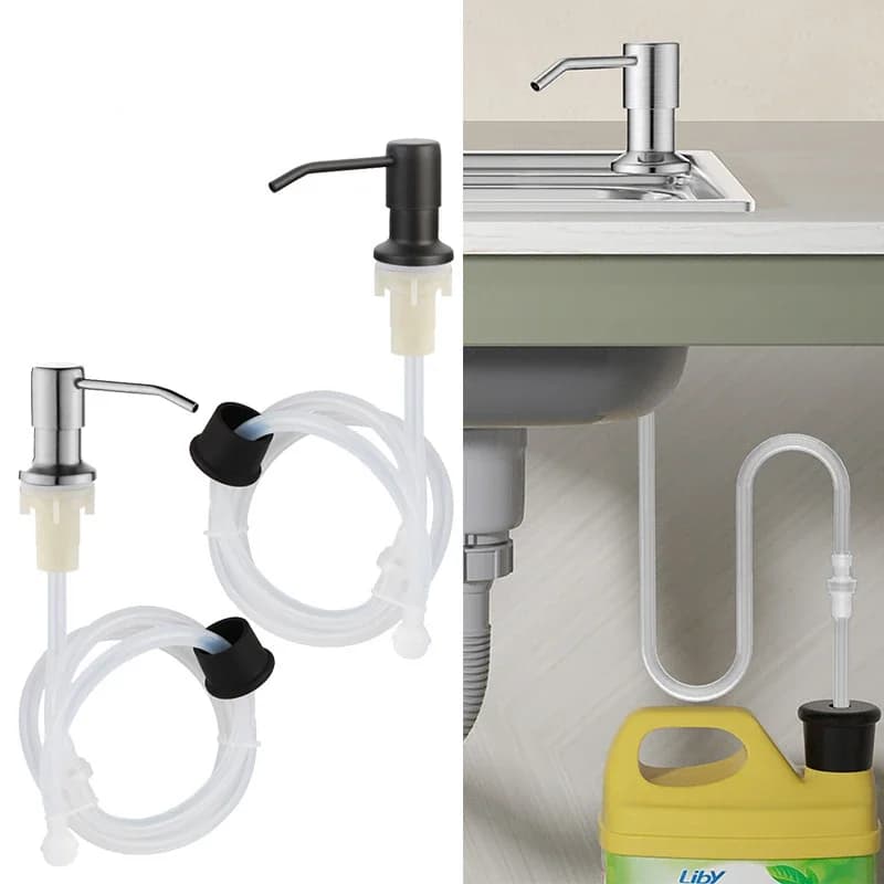 Dispenser di sapone per lavello da cucina in acciaio inossidabile 304 Tubo di prolunga Lavello Pompa a pressione Testa di uscita Dispenser di sapone per sapone liquido