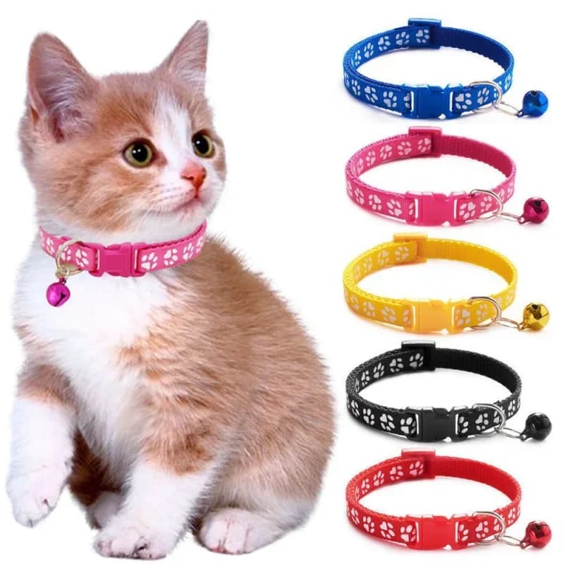 1/2/3 pezzi collare per animali domestici misti impronte di cartoni animati collare colorato per cani e gatti collana con anello di sicurezza regolabile accessori per animali domestici
