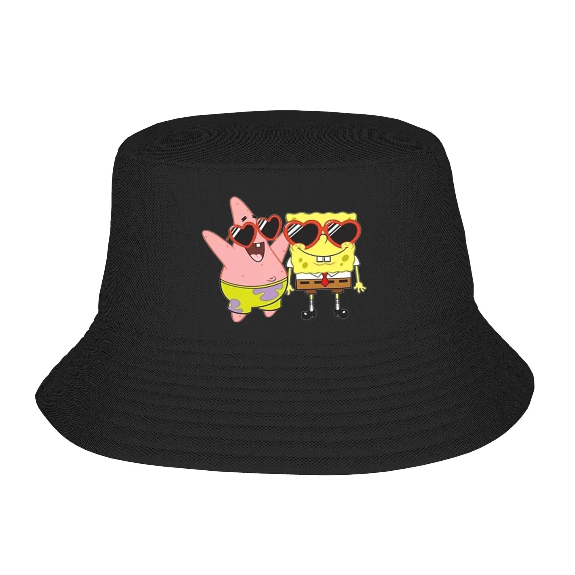 Spongebobs Bucket Hat heart Streetwear Fisherman Caps For Men Women Funny Fishing Sun Hats Personality Design Cap