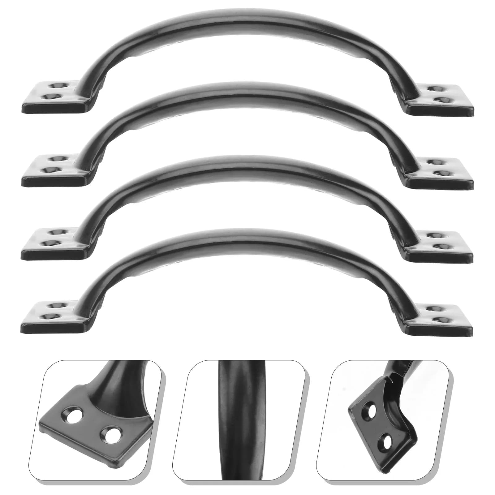 Maniglia per armadio in ferro nero stile arco, 10 pezzi, moderna e semplice, per cassetti, guardaroba, scarpiera, decorazione domestica, impugnatura liscia e sicura