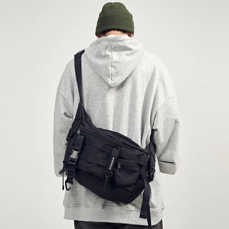 Street Style Large Capacity Crossbody Bag Unisex Single Shoulder Messenger Bag Sport Backpack Nylon Material for Youth