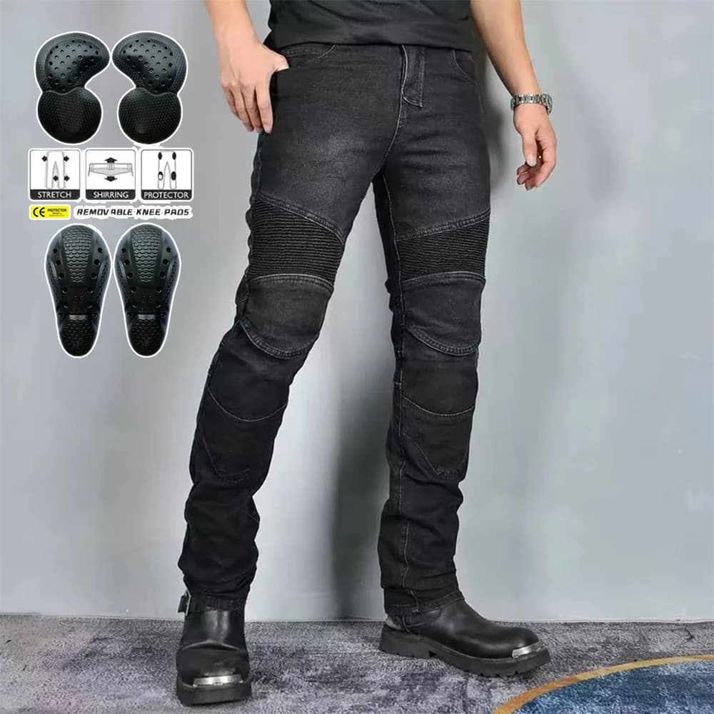 Nuovi pantaloni da motocross neri grigi da uomo jeans da moto armatura CE rimovibile equipaggiamento protettivo pantaloni da moto blu da corsa su strada per moto