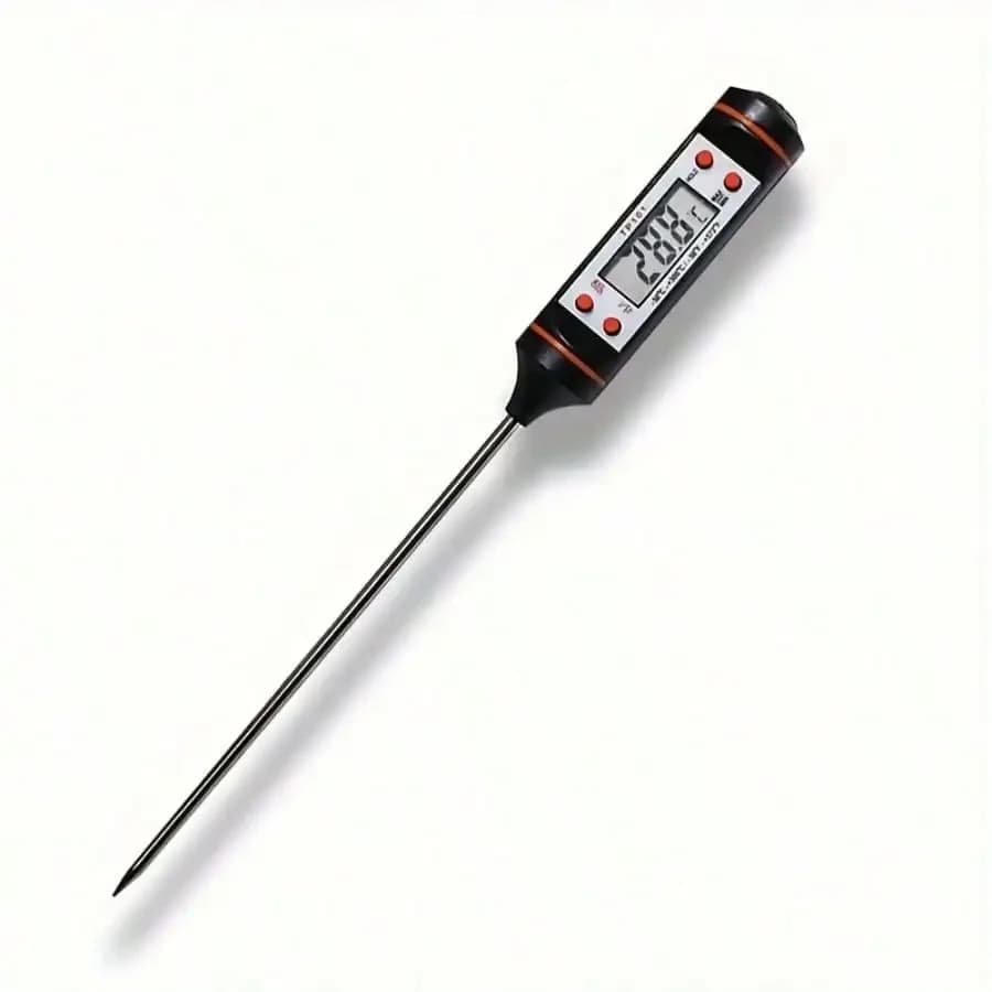 Termometro digitale per alimenti con sonda in acciaio inossidabile - Doppio display per una temperatura di cottura accurata, ideale per barbecue, cottura al forno