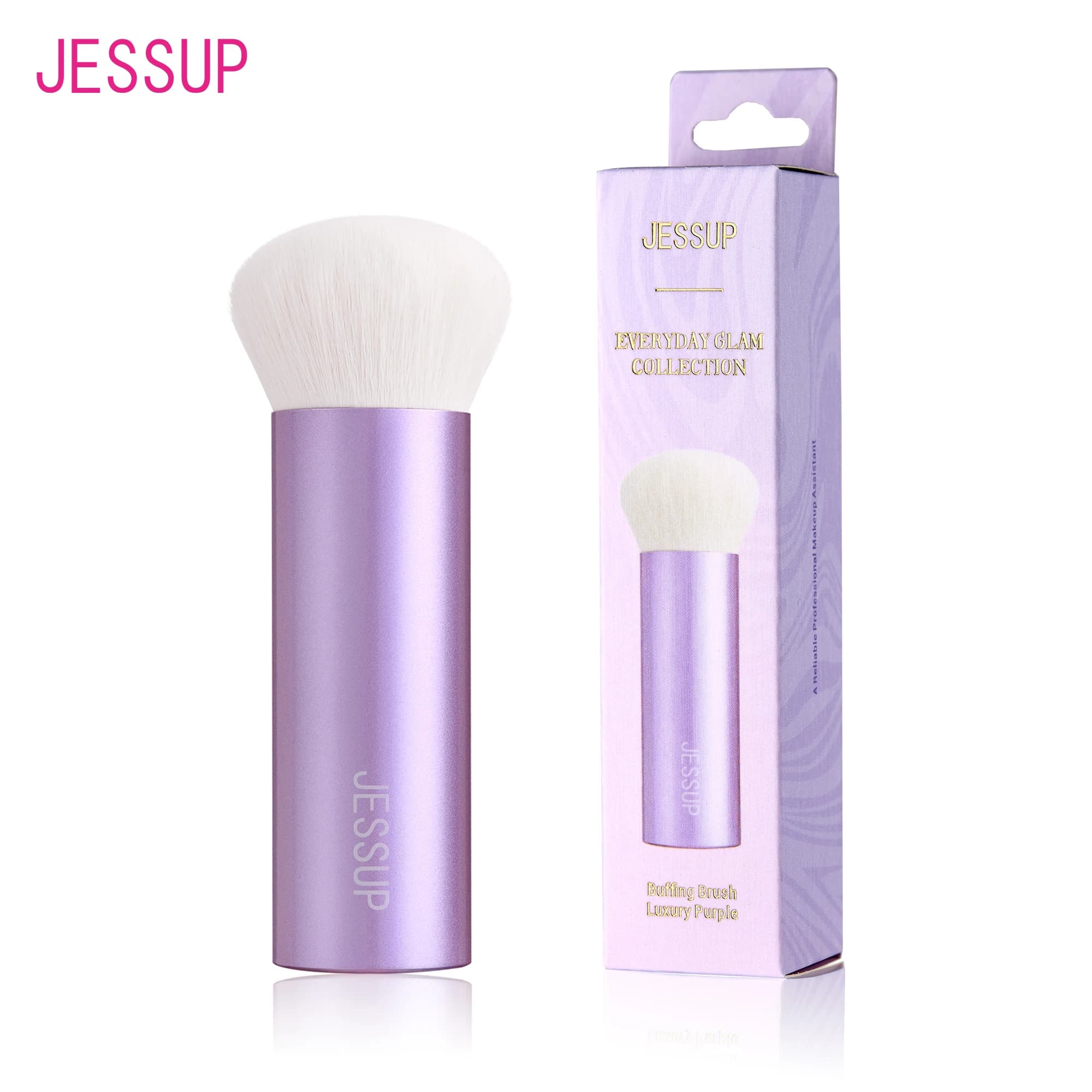 Jessup Set di pennelli per trucco Viso Kabuki Brush Fondotinta Contorno in polvere Carnagione Blush Bronzer, Sintetico premium, Viola di lusso