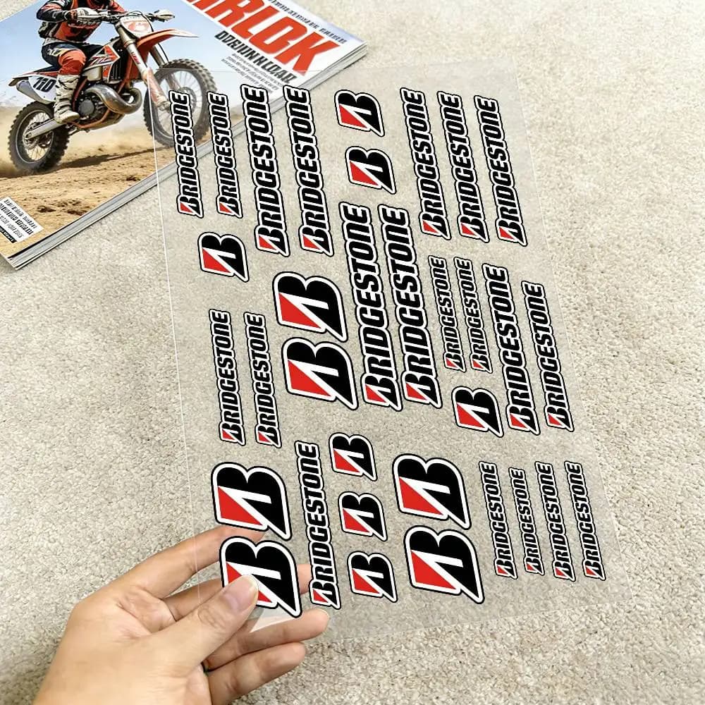 Reflective Motorcycle Stickers Laser For Bridgestone, waterproof vinyl decals for motorcycle helmet, fuel tank, bike