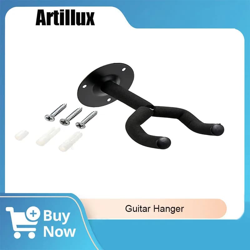 Gancio per chitarra da parete 1 pezzo in plastica/metallo versatile design antiscivolo gancio per chitarra a parete per accessori per chitarra ukulele