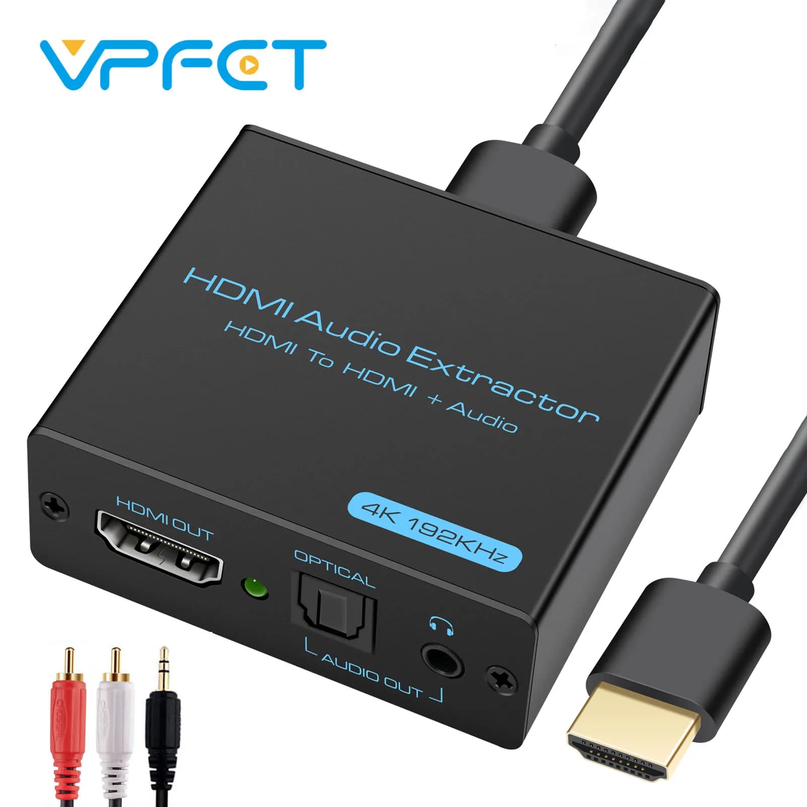 Estrattore audio HDMI 4K HDMI a ottico Adattatore audio AUX da 3,5 mm Convertitore splitter Supporto HDCP Digital DTS 5.1 PCM VPFET