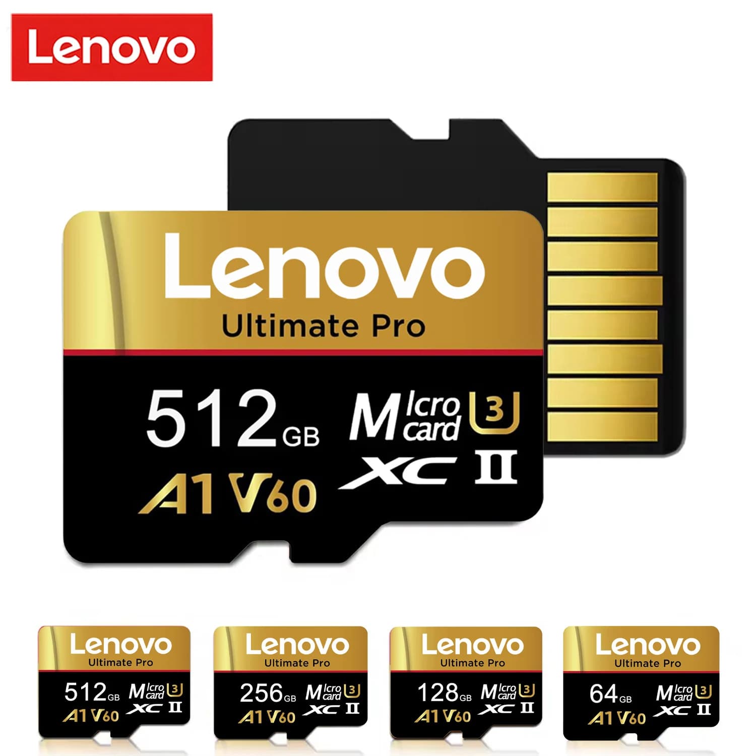 Lenovo SD Cards High Speed SD Memory Card 128GB 256GB 512GB V60 U3 TF Flash Cards 64GB TF Card For Phone Drone Nintendo Switch